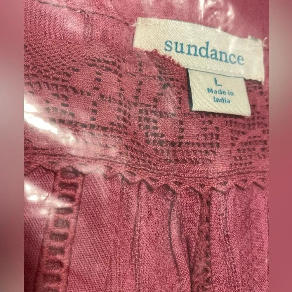 NIP Sundance Danielle Eyelet Cotton Bohemian Sleeveless Tank/ Camisole Sz NWT